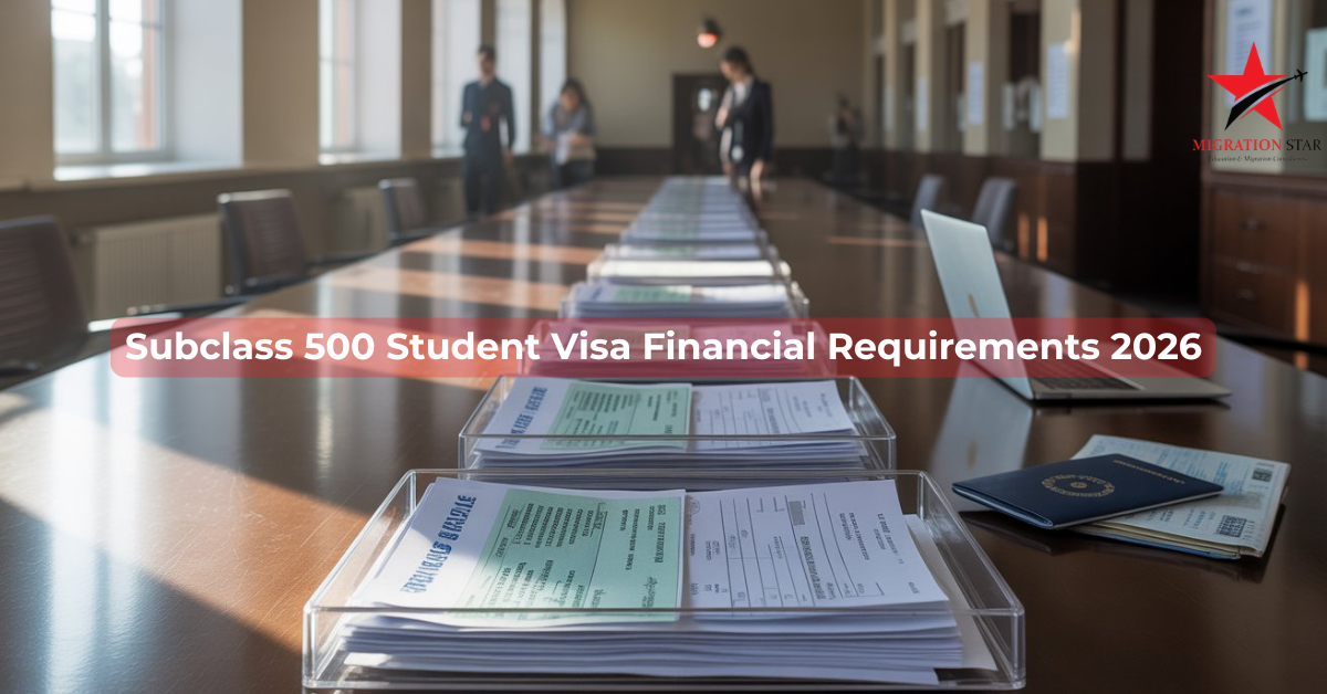 Featured image for the Migration Star article: Subclass 500 Financial Requirements 2026: Funds Guide
